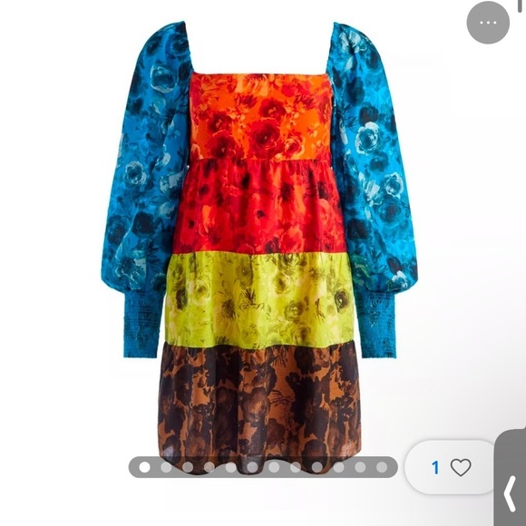 Alice + Olivia Rowen Tiered Square Neck Babydoll Dress - Picture 5 of 13